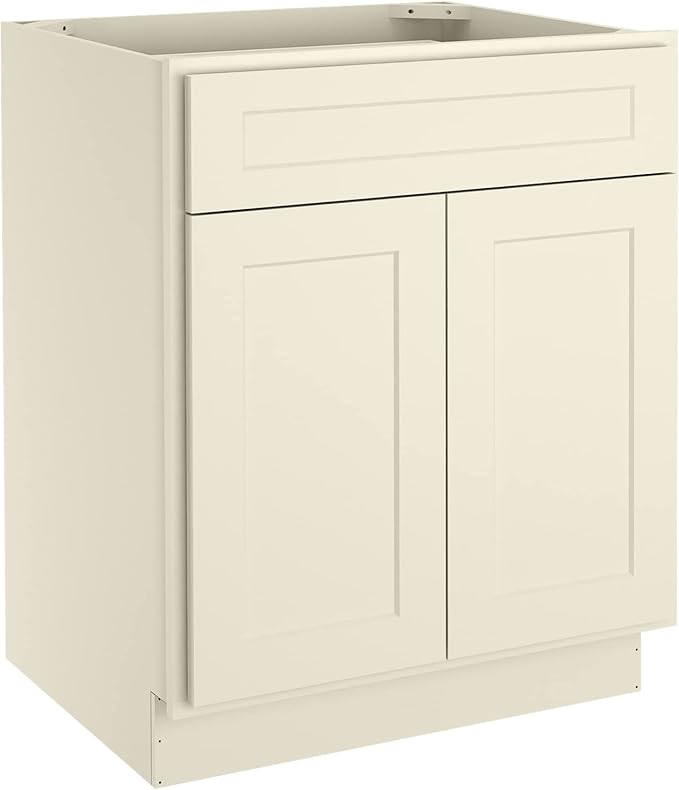 LOVMOR Kitchen Base Cabinets, Sideboard Storage Cabinet, Entryway Cabinet with 1-Drawer & Adjustable Shelf, 27" W X 24" D X 34-1/2"H