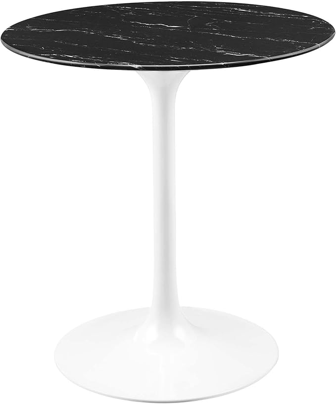 Modway Lippa Dining Table, 28", White Black