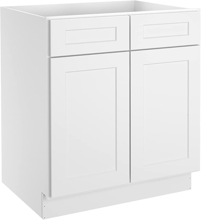 LOVMOR Kitchen Base Cabinets, Sideboard Storage Cabinet, Entryway Cabinet with 2-Drawers & Adjustable Shelf, 30" W X 24" D X 34-1/2"H
