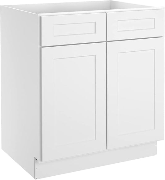 LOVMOR Kitchen Base Cabinets, Sideboard Storage Cabinet, Entryway Cabinet with 2-Drawers & Adjustable Shelf, 30" W X 24" D X 34-1/2"H