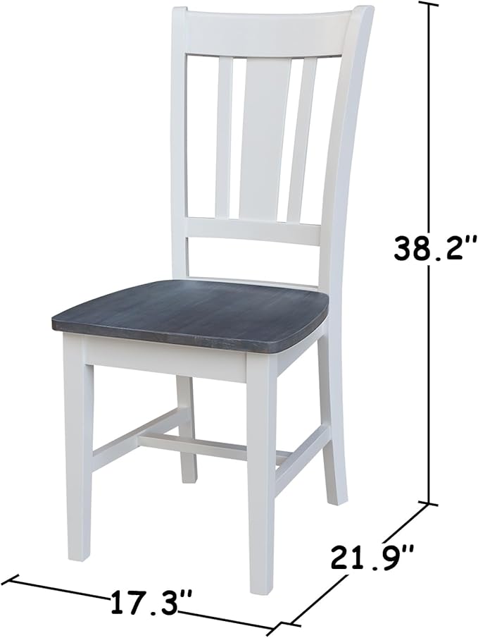 IC INTERNATIONAL CONCEPTS 30" Round Solid Wood Gray Table with 2 San Remo Chairs