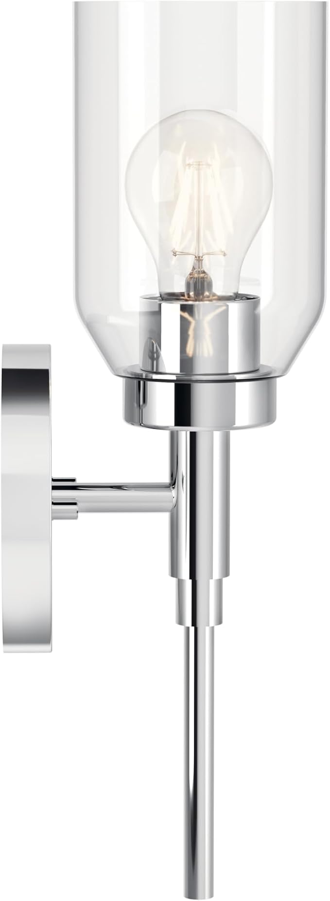 Kichler Madden 1-Light Wall Sconce with Clear Glass in Chrome, Sloped Ceiling Compatible, for Bathroom or Hallway (14.75" x 5"), 55183CH