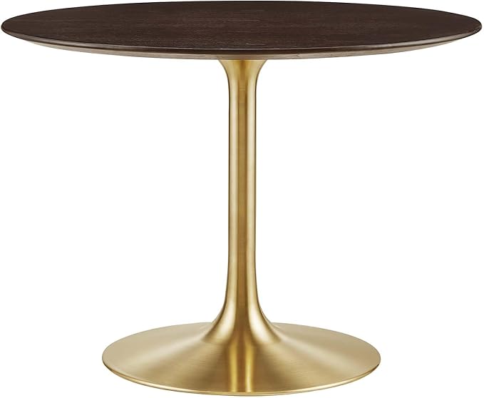 Modway Lippa Dining Table, 40", Gold Cherry Walnut