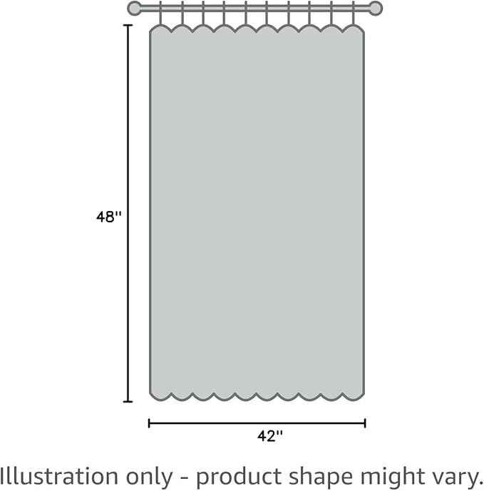 NICETOWN Greyish White Room Darkening Cafe Curtain Panels, 42" Wide x 48" Long, Window Treatment Thermal Insulated Grommet Wave Line Printed Drapes for Kitchen, 2 Pieces