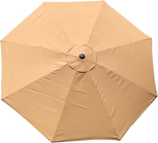 BELLRINO Decor Replacement Taupe Strong and Thick Umbrella Canopy for 9ft 8 Ribs Taupe (Canopy Only) (Medium COFFEE-98)