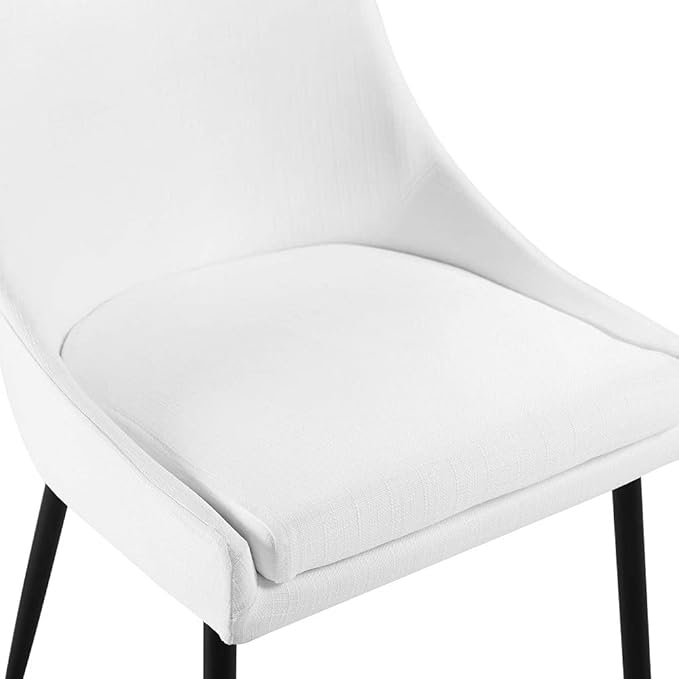 Modway Viscount Upholstered Fabric Dining Chairs - Set of 2, Black White