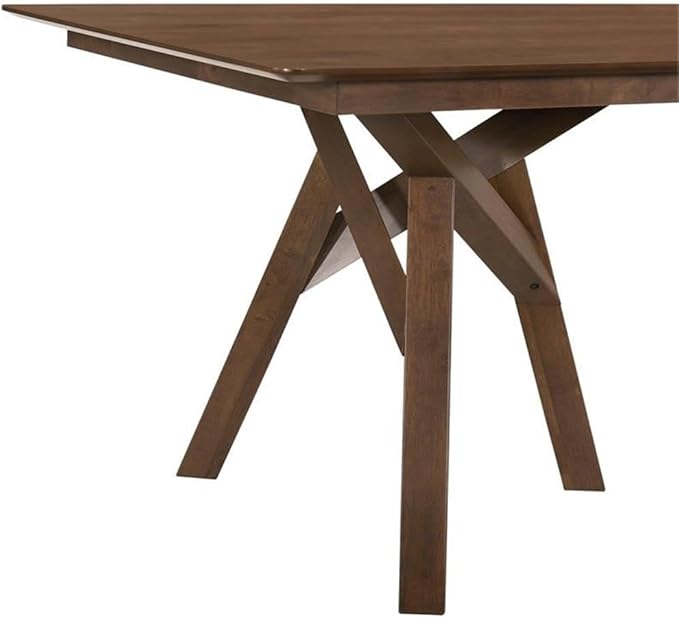 Armen Living Cortina 79" Mid-Century Modern Wood Dining Table Legs, White/Walnut