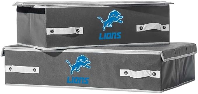Franklin Sports NFL Under Bed Storage Bins - Folding Organizer Containers - NFL Team Office, Bedroom + Living Room Décor