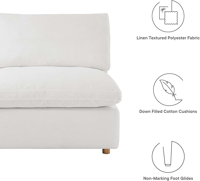 Modway Commix Down-Filled Overstuffed Upholstered 7-Piece Sectional Sofa