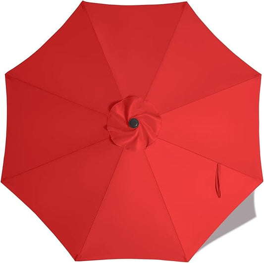 ABCCANOPY 9ft Outdoor Umbrella Replacement Top Suit 8 Ribs (Red)