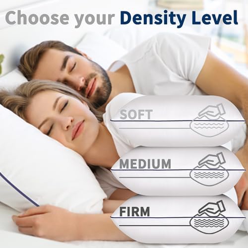 Opposy Bed Pillows for Sleeping 2Pack Medium Firm, King Size Set of 2, Cooling Pillows Hotel Quality with Premium Soft Down Alternative Fill for Back, Stomach or Side Sleepers（Pack of 2）