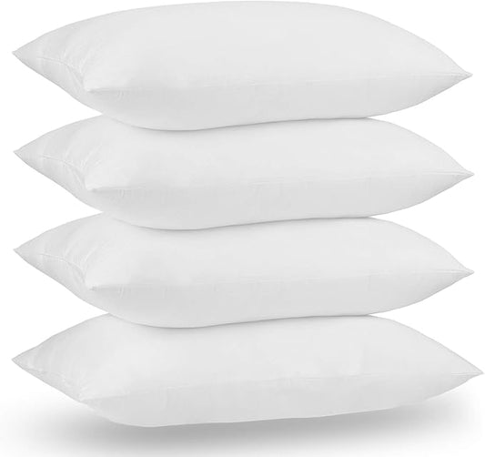 Acanva Down Hotel Quality Bed Pillows for Sleeping,Premium 3D Plush Fiber-Reduces Neck Pain,Breathable Cooling Cover Skin-Friendly, Standard (Pack of 4), White 4 Count