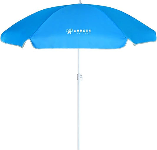 AMMSUN 5ft Seaside Beach Umbrella for Sand and Water Table - Kids Durable Umbrellas for children Beach Camping Garden Outdoor Play Shade