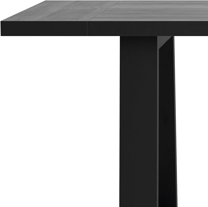 SIMPLIHOME Whitley Dining Table - 72 inch Wide Solid Mango Wood Rectangular Table in Black, Modern Farmhouse Style for Dining Room or Kitchen with Extra-Thick Trestle Base, Seats 6