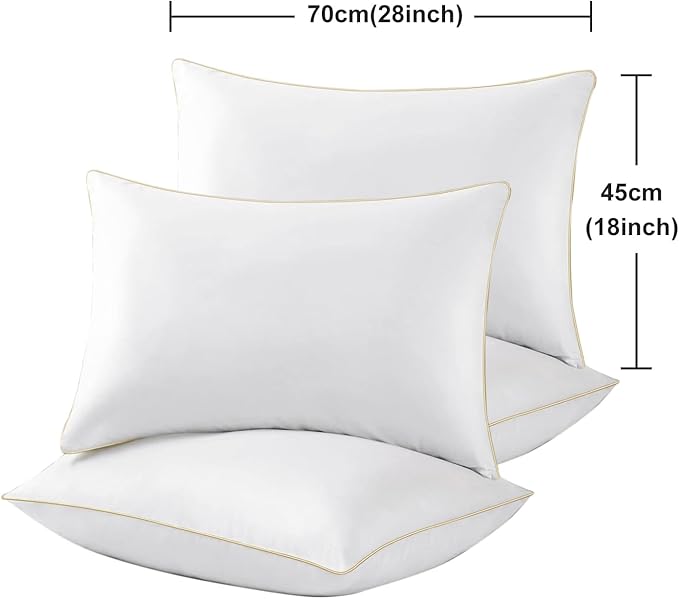 Queen Size Pillows Set of 4 - Hotel Quality Down Alternative Pillow for Sleeping 4 Pack, Bed Pillows for Side, Back, or Stomach Sleepers