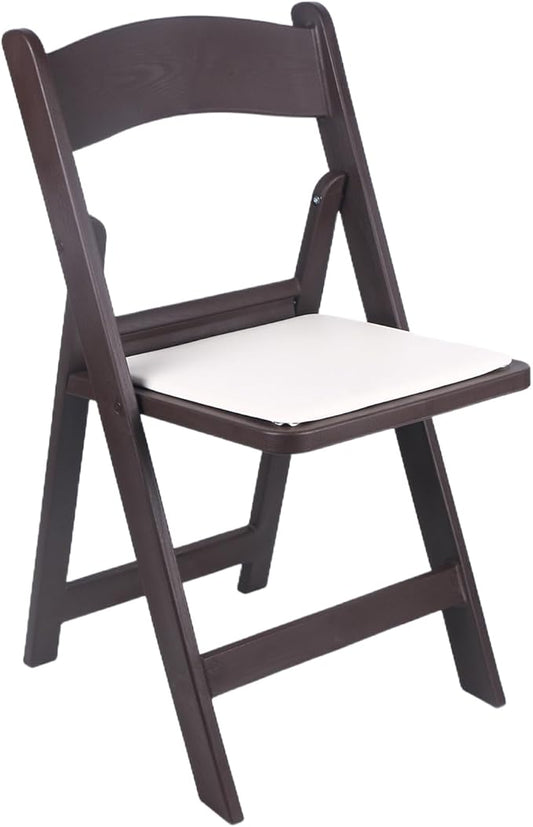 BTEXPERT Resin Folding Chair Vinyl Padded Seat Indoor Outdoor Lightweight Set for Home Event Party Picnic Kitchen Dining Church School Weddings- Brown