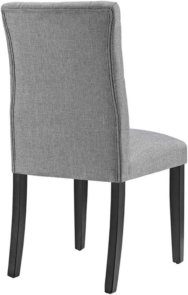 Modway Duchess Modern Tufted Button Upholstered Fabric Parsons Two Dining Chairs in Light Gray