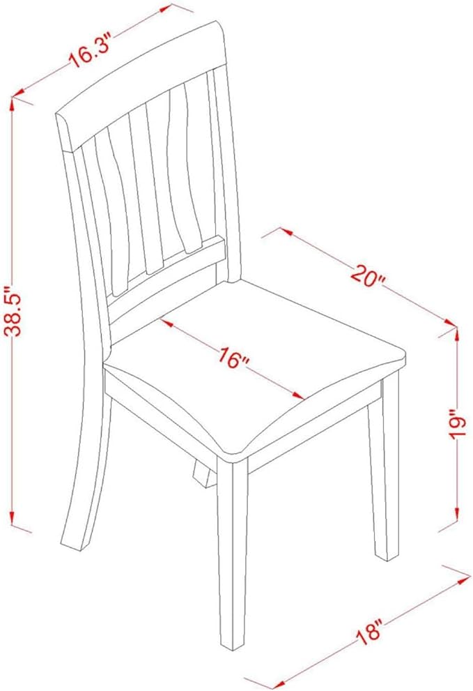 East West Furniture ANC-CAP-C Antique Kitchen Dining Chairs - Linen Fabric Upholstered Wood Chairs, Set of 2, Cappuccino