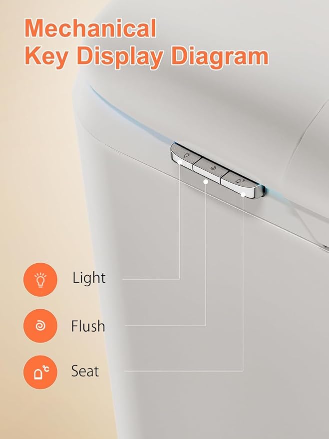 Smart Toilet with ADA Comfort Height Heated Seat, Night Light, Tankless Auto Toilet Flushing, Foot Sensor Operation, Modern Elongated One-Piece Toilet for Bathrooms