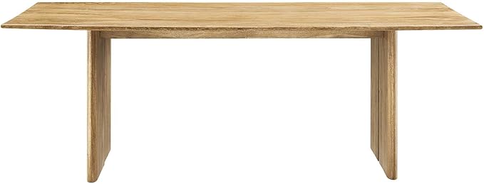 Modway Amistad 86" Solid Wood Modern Farmhouse Rectangular Dining Table in Oak