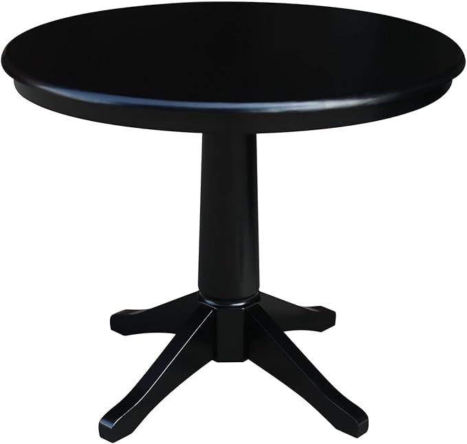 International Concepts 36" Round Top Pedestal Table-28.9" H, Black