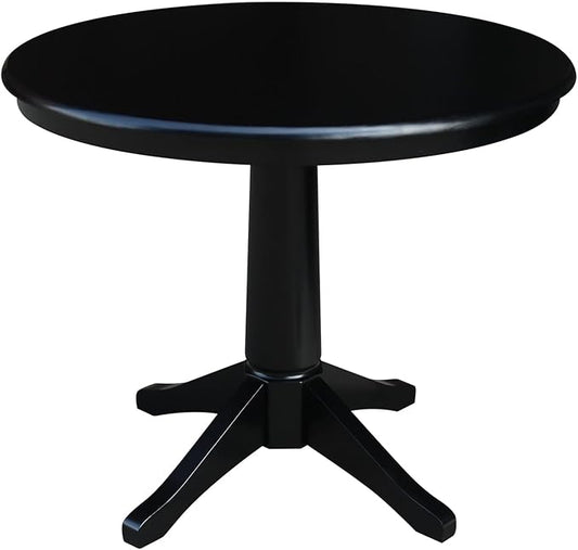 International Concepts 36" Round Top Pedestal Table-28.9" H, Black