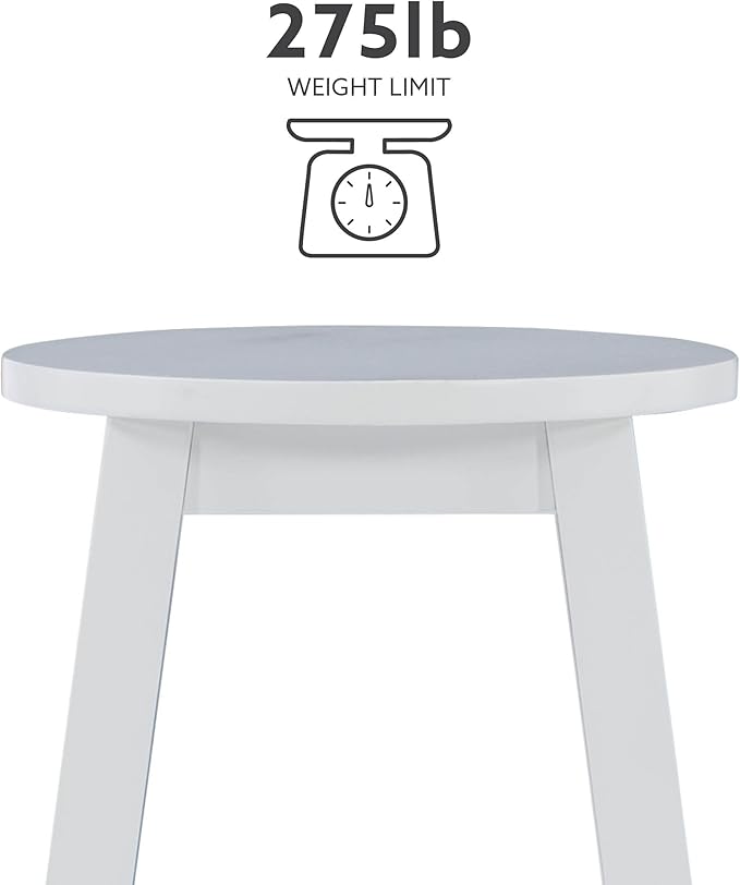 Zeke White 24" Counter Stool with Round Seat by Linon