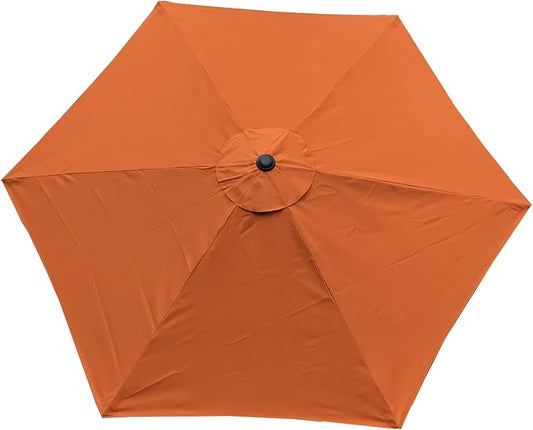 BELLRINO DECOR Replacement Orange STRONG & THICK Umbrella Canopy for 9ft 6 Ribs TERRA COTTA/BURNT ORANGE (Canopy Only)
