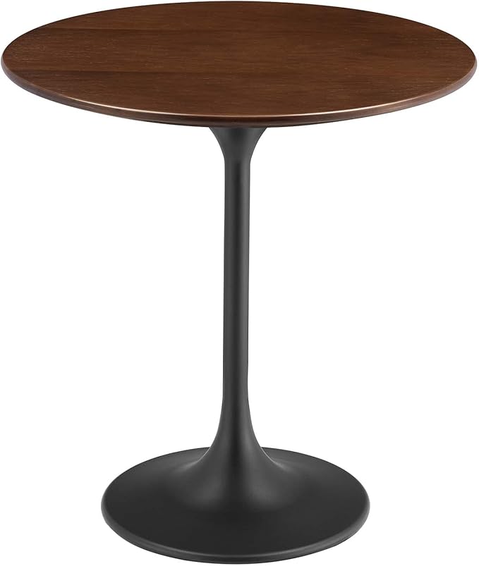 Modway Lippa Round 20" Mid-Century Modern Side Tablin Black Walnut