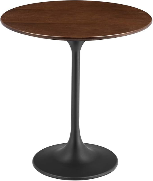 Modway Lippa Round 20" Mid-Century Modern Side Tablin Black Walnut