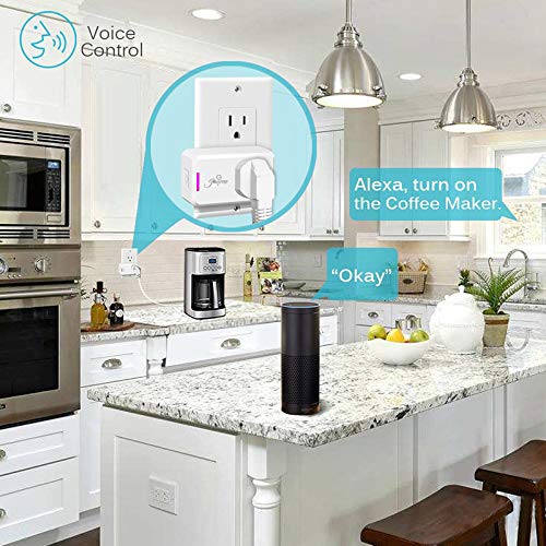 Jinvoo WiFi Smart Mini Plug, 10A, Remote Control by Jinvoo Smart app, Works with Amazon Echo,Compatible with iOS/Android Google Assistant, Timer White (4 Pack)