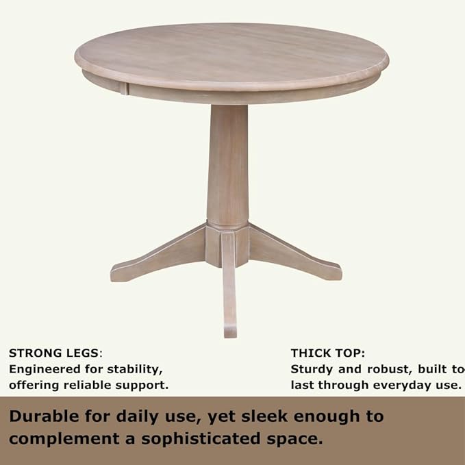 IC INTERNATIONAL CONCEPTS 36" Round Top Pedestal Table - 29.9" H