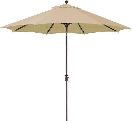9-Foot Galtech (Model 737) Deluxe Auto-Tilt Umbrella with Antique Bronze Frame and Sunbrella Fabric Heather Beige (Includes Extended Frame Warrantee)