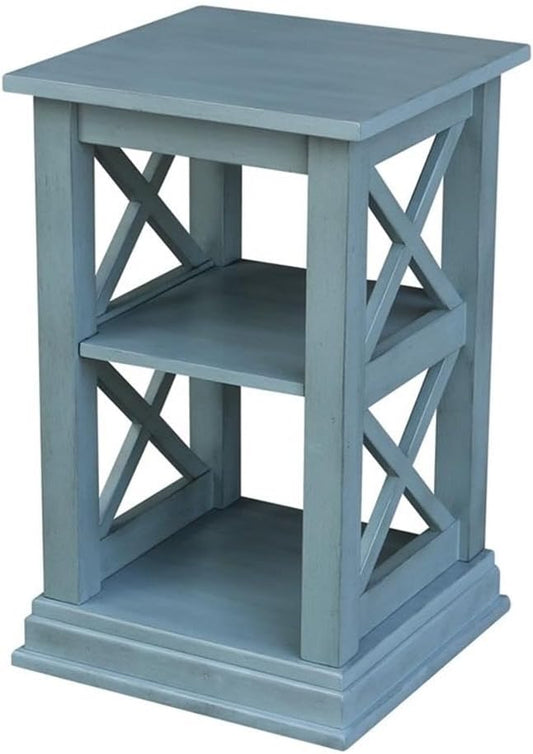 International Concepts Hampton Accent Table with Shelves in Ocean Blue