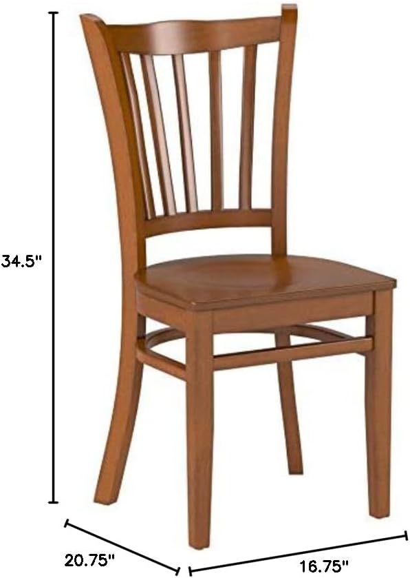 Flash Furniture HERCULES Series Vertical Slat Back Cherry Wood Restaurant Chair