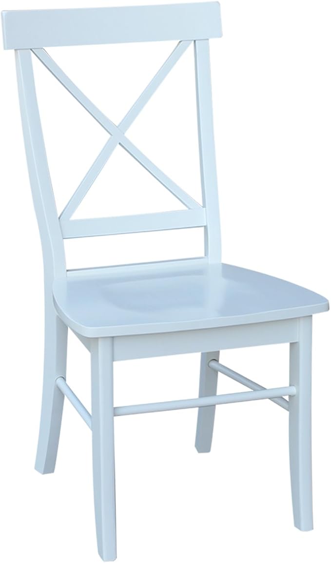 Set of Two X-Back Dining Chairs, White