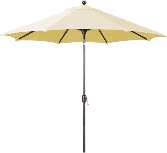 Galtech Deluxe Auto Tilt Market Umbrella, 7.5ft - Outdoor Patio, Deck, Pool, Backyard Stand Alone Umbrella - Octagon, Heavy Duty w/Bronze Frame & Sunbrella Fabric (Canvas)