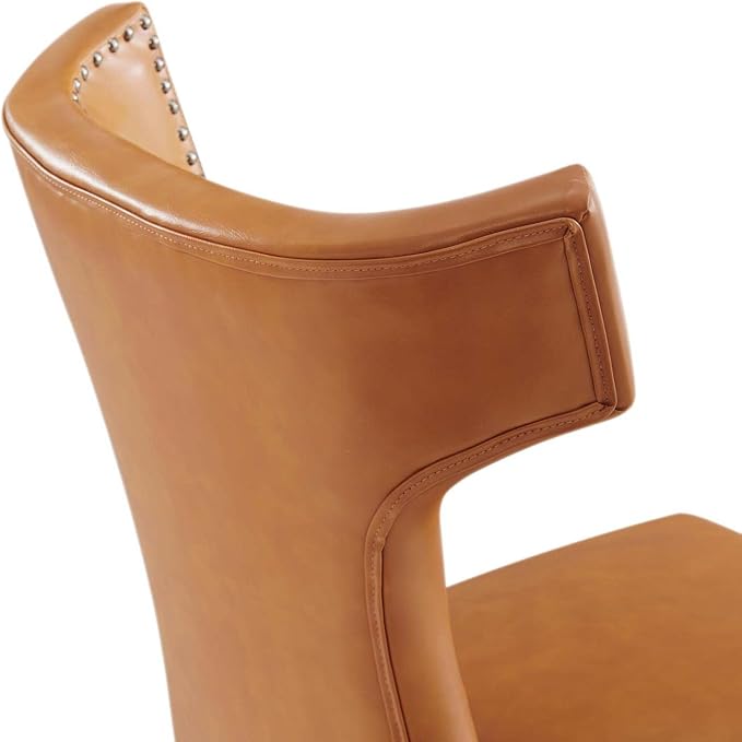 Modway Curve Vegan Leather Dining Chair in Tan