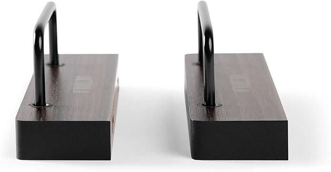Victrola The Shelves – Vinyl Record Display Holders – Showcase Your Favourite Album Art, Set of 2, with Black Metal Accents, Wall Mountable (Pair, Espresso)