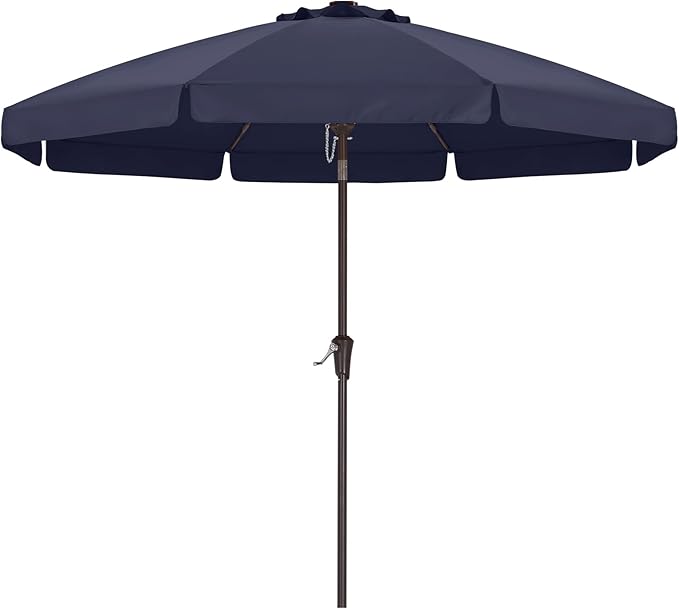 ABCCANOPY 10ft Scalloped Patio Umbrella, Outdoor Table Umbrella with Tilt and Crank, Fiberglass Ribs Deck Umbrella for Patio, Pool, Garden, Picnic (Tibetan Blue)