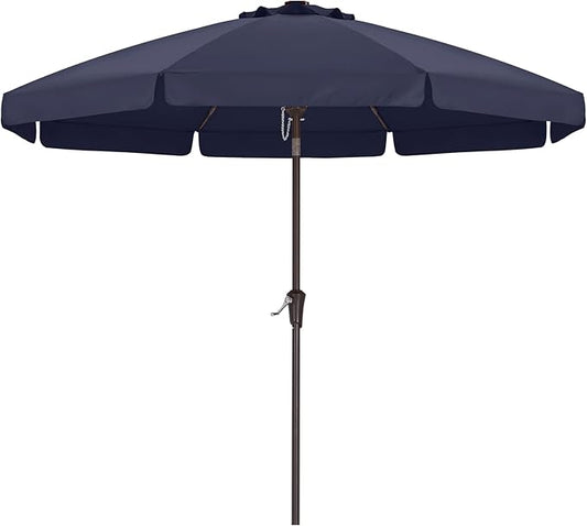 ABCCANOPY 10ft Scalloped Patio Umbrella, Outdoor Table Umbrella with Tilt and Crank, Fiberglass Ribs Deck Umbrella for Patio, Pool, Garden, Picnic (Tibetan Blue)