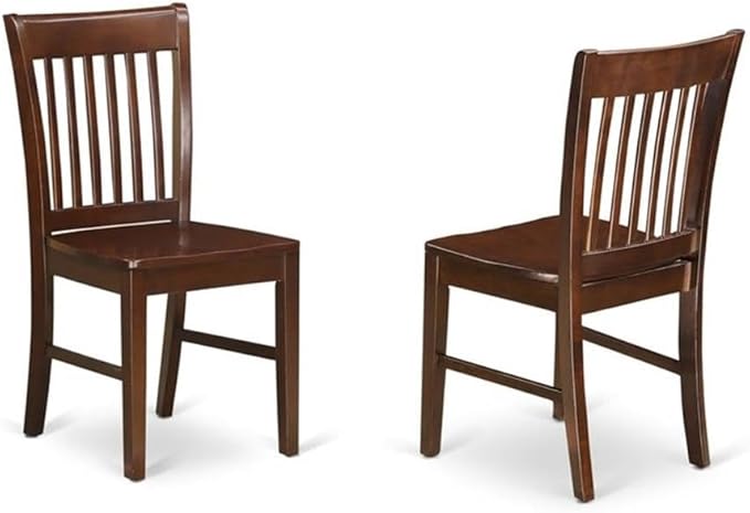 East West Furniture NDNO5-MAH-W 5 Piece Dining Room Table Set Includes a Rectangle Dining Table with Dropleaf and 4 Wood Seat Chairs, 30x48 Inch, Mahogany
