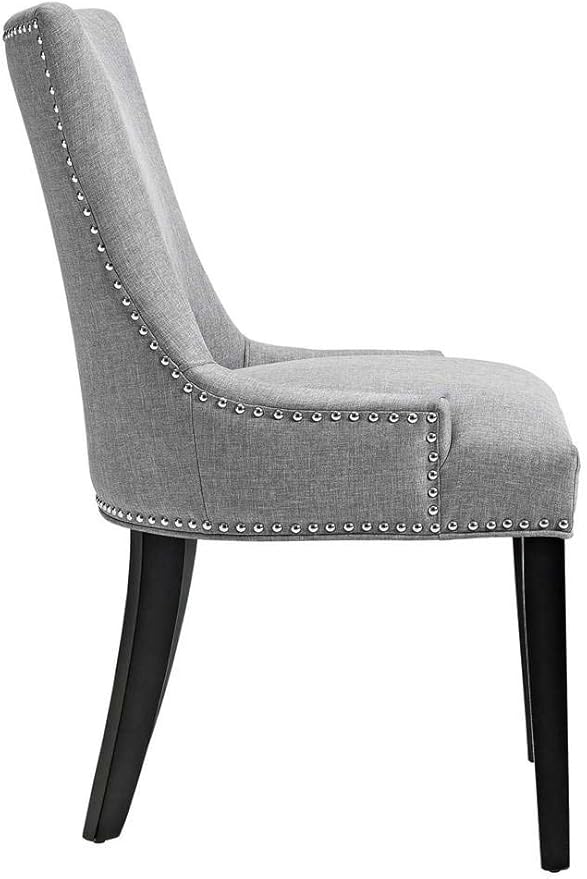ModwayEEI-2746-LGR-SETMarquisModern Elegant Upholstered Fabric Parsons Dining Side Chair With Nailhead Trim And Wood LegsSet of 2Light Gray