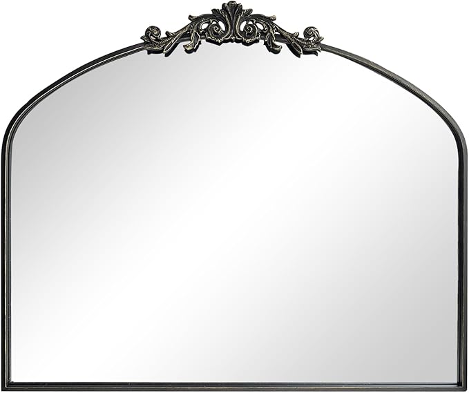 Black Vintage Wall Mirror Window Decorative Traditional Mirrors Antique Arched Farmhouse for Living Room Bedroom Entryway Bathroom Vanity (29 * 36 * 1.2,Black)