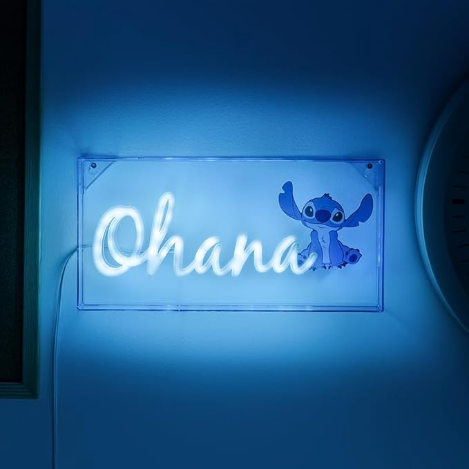 Stitch Ohana Light Officially Licensed Lilo and Stitch Lamp, Disney Collectible Gift, LED Bedside Table Bedroom Night Light Decor | Paladone