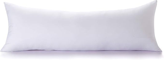 Acanva Fluffy Bed Sleeping Side Sleeper Body Pillow Insert, Long 20” x 60”, White