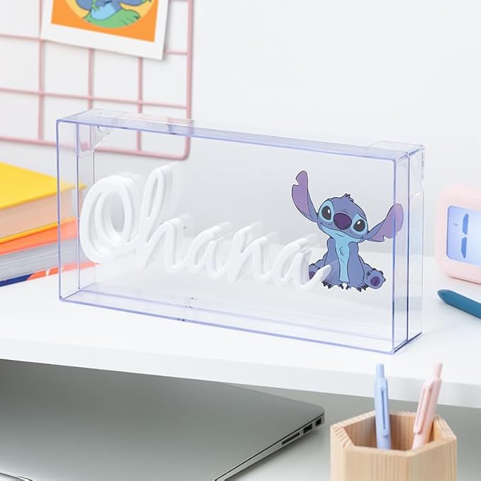 Stitch Ohana Light Officially Licensed Lilo and Stitch Lamp, Disney Collectible Gift, LED Bedside Table Bedroom Night Light Decor | Paladone