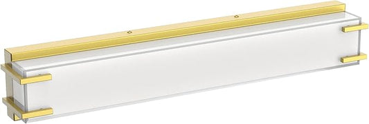 LED Bathroom Light Fixtures Over Mirror 24.4” Vanity Light with Milky White Lampshade 4000K Daylight Chrome Finishing Bath Bar (Gold)