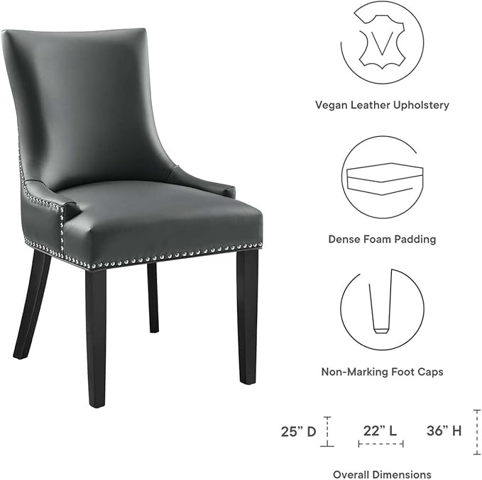 Modway Marquis Chair, Gray 25 x 22 x 36