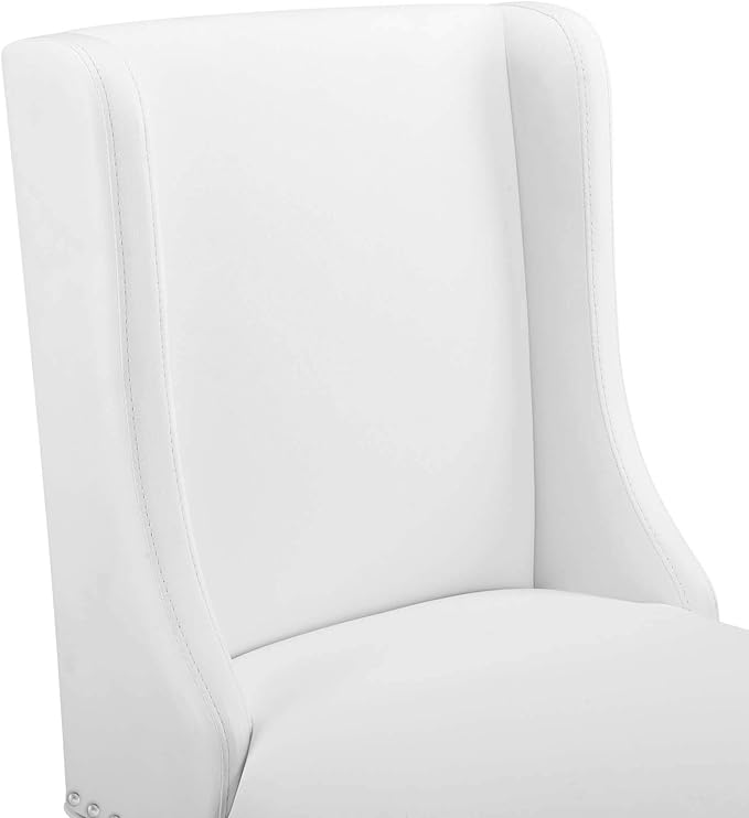 Modway Baron Faux Leather Upholstered Dining Counter-Height Bar Stool in White